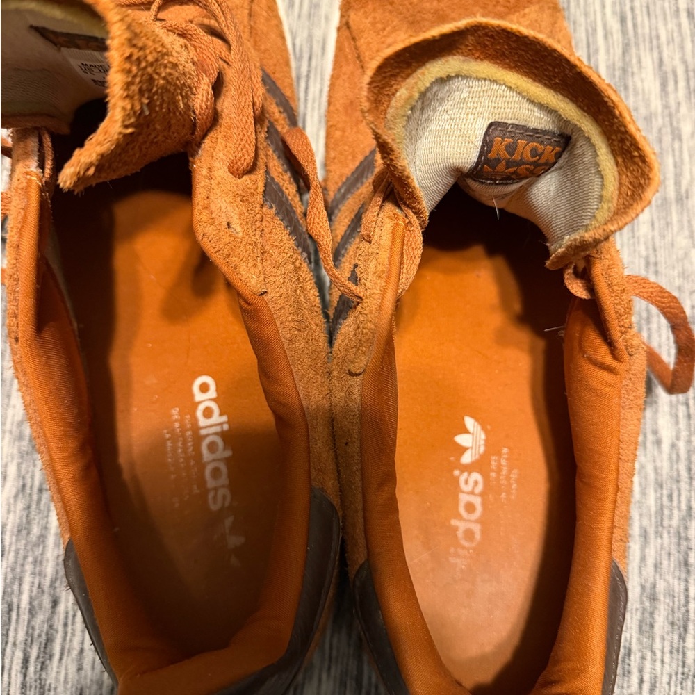 Adidas Orange and Tan Suede Kick Ass edition Sneakers